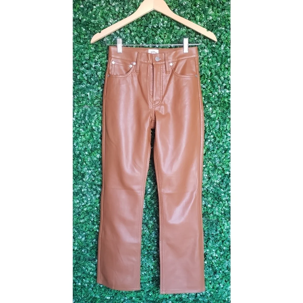 33. J.Crew High-rise slim demi-boot pant in faux leather